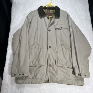 Aberdeen Mens Sz large  Chore Barn Field Jacket plaid lining Corduroy collar vtg